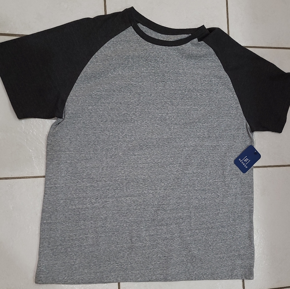 Grey and black short sleeve men's shirt